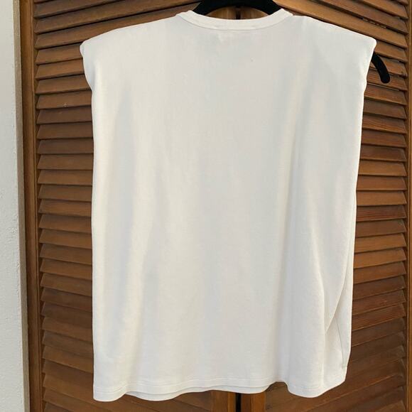 Culpos X INC Padded Shoulder Tank White Size Small - Picture 7 of 7